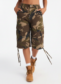 Short cargo denim camouflage