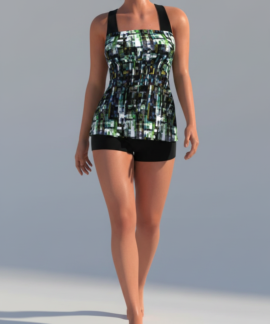 Maillot de bain tankini short polyvalent