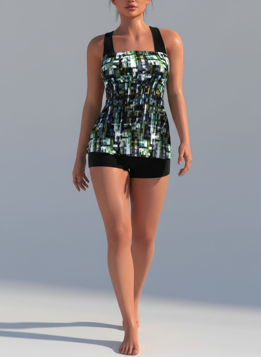 Maillot de bain tankini short polyvalent