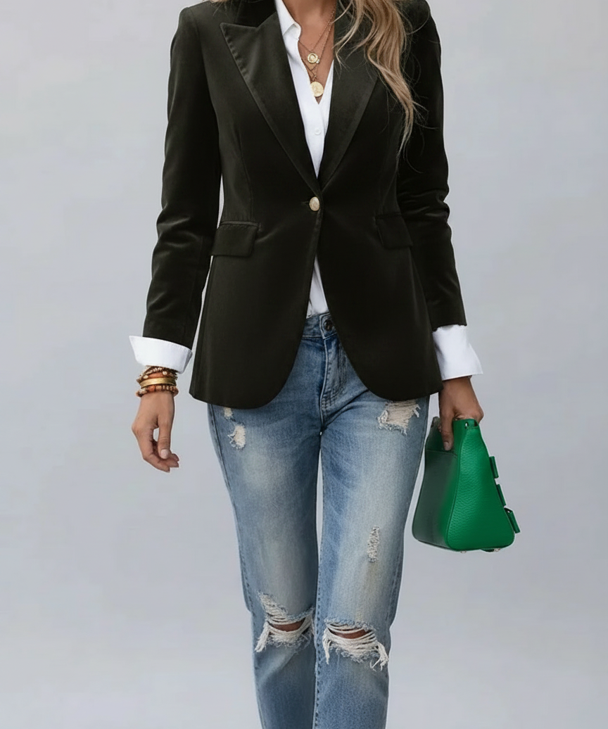 Blazer cintré bouton revers