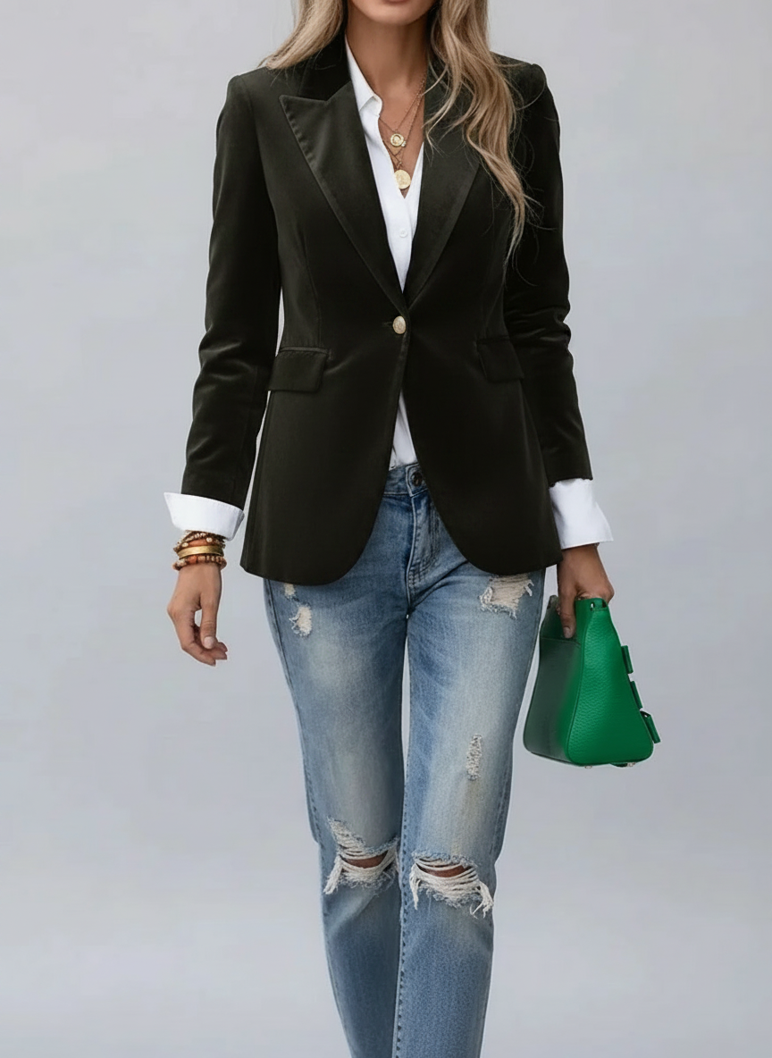 Blazer cintré bouton revers