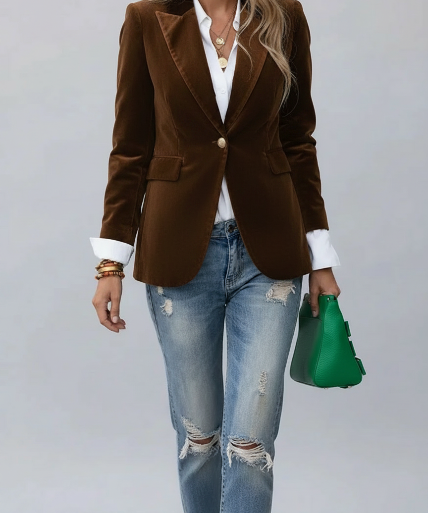 Blazer cintré bouton revers