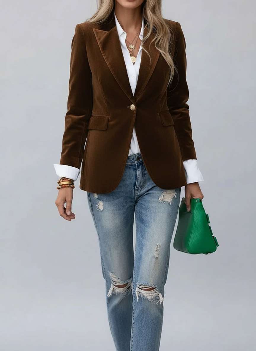Blazer cintré bouton revers