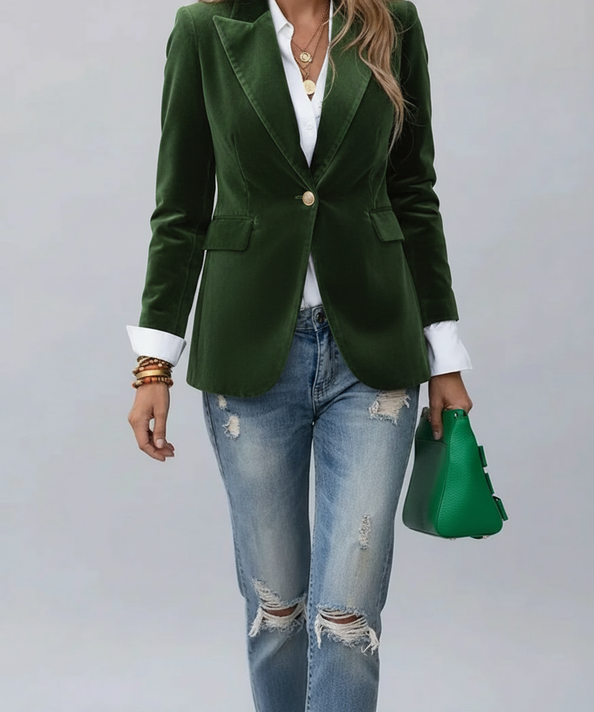 Blazer cintré bouton revers