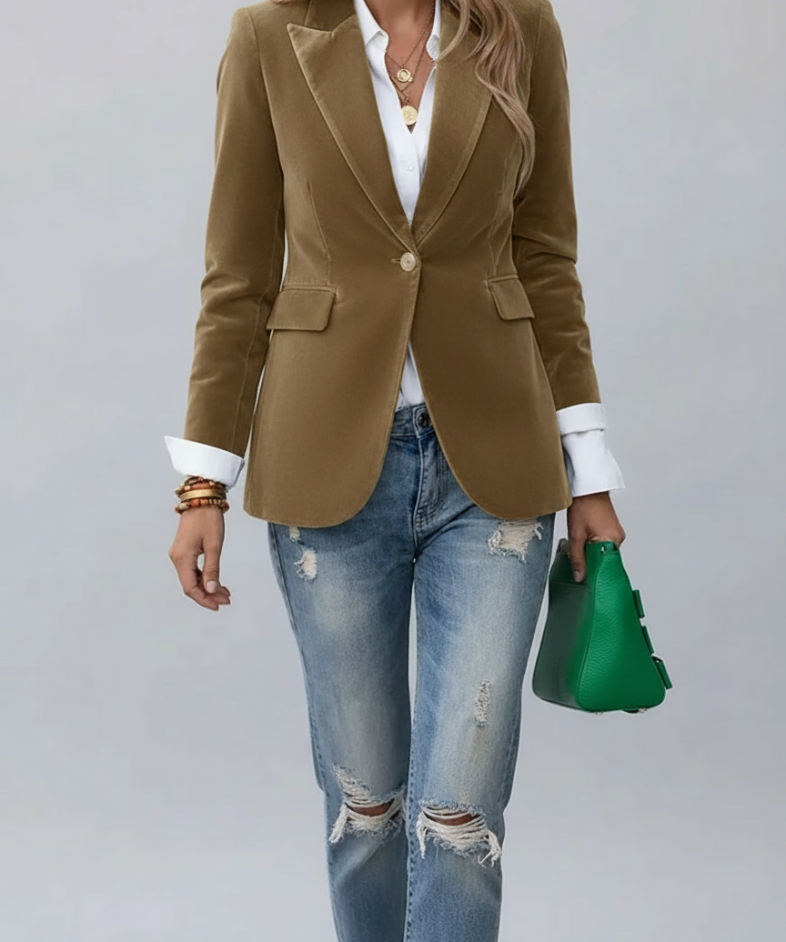 Blazer cintré bouton revers