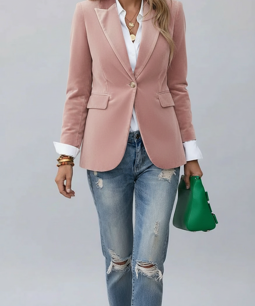 Blazer cintré bouton revers