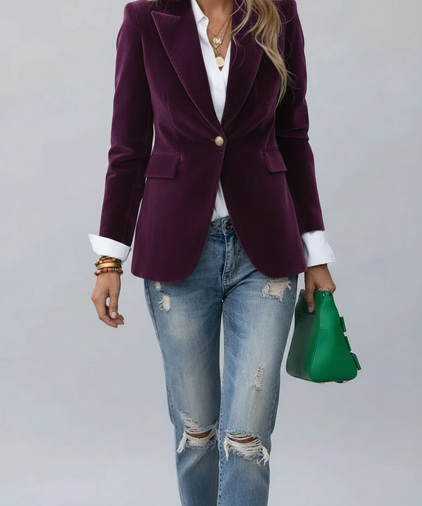 Blazer cintré bouton revers