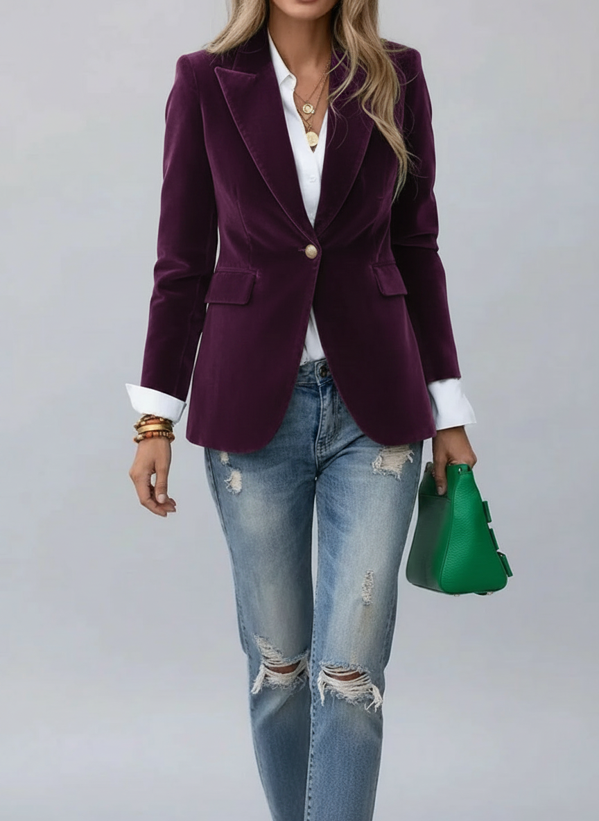 Blazer cintré bouton revers