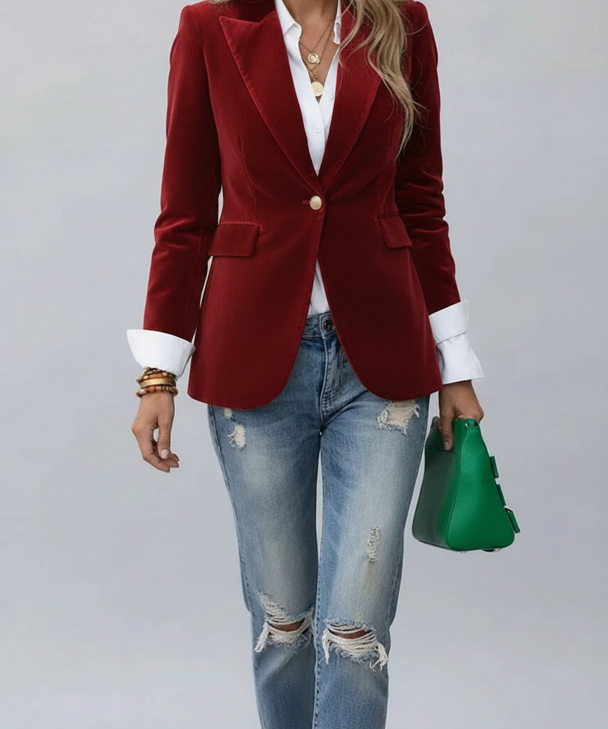 Blazer cintré bouton revers