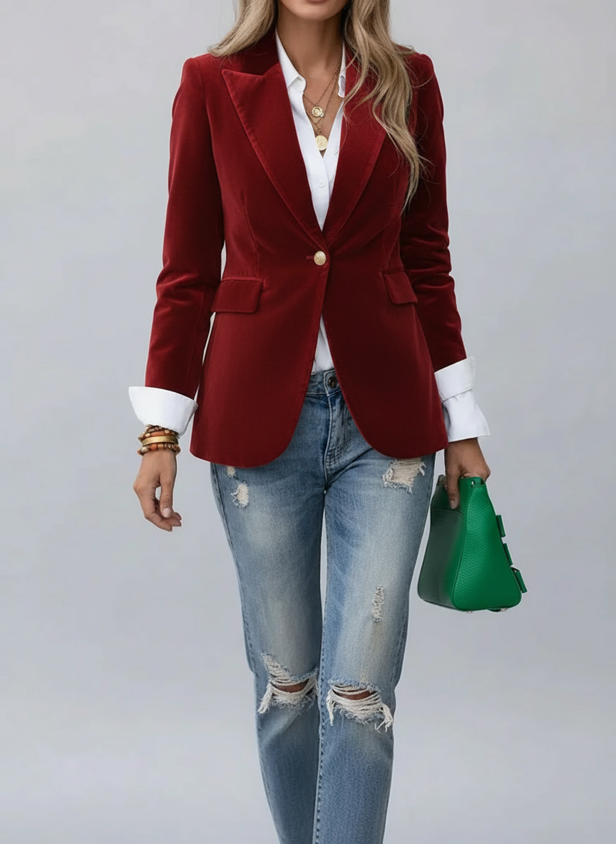 Blazer cintré bouton revers