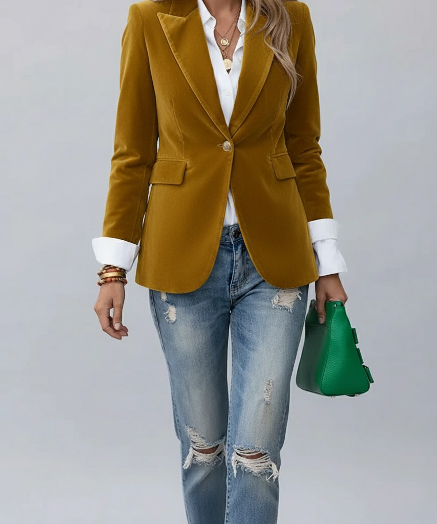 Blazer cintré bouton revers