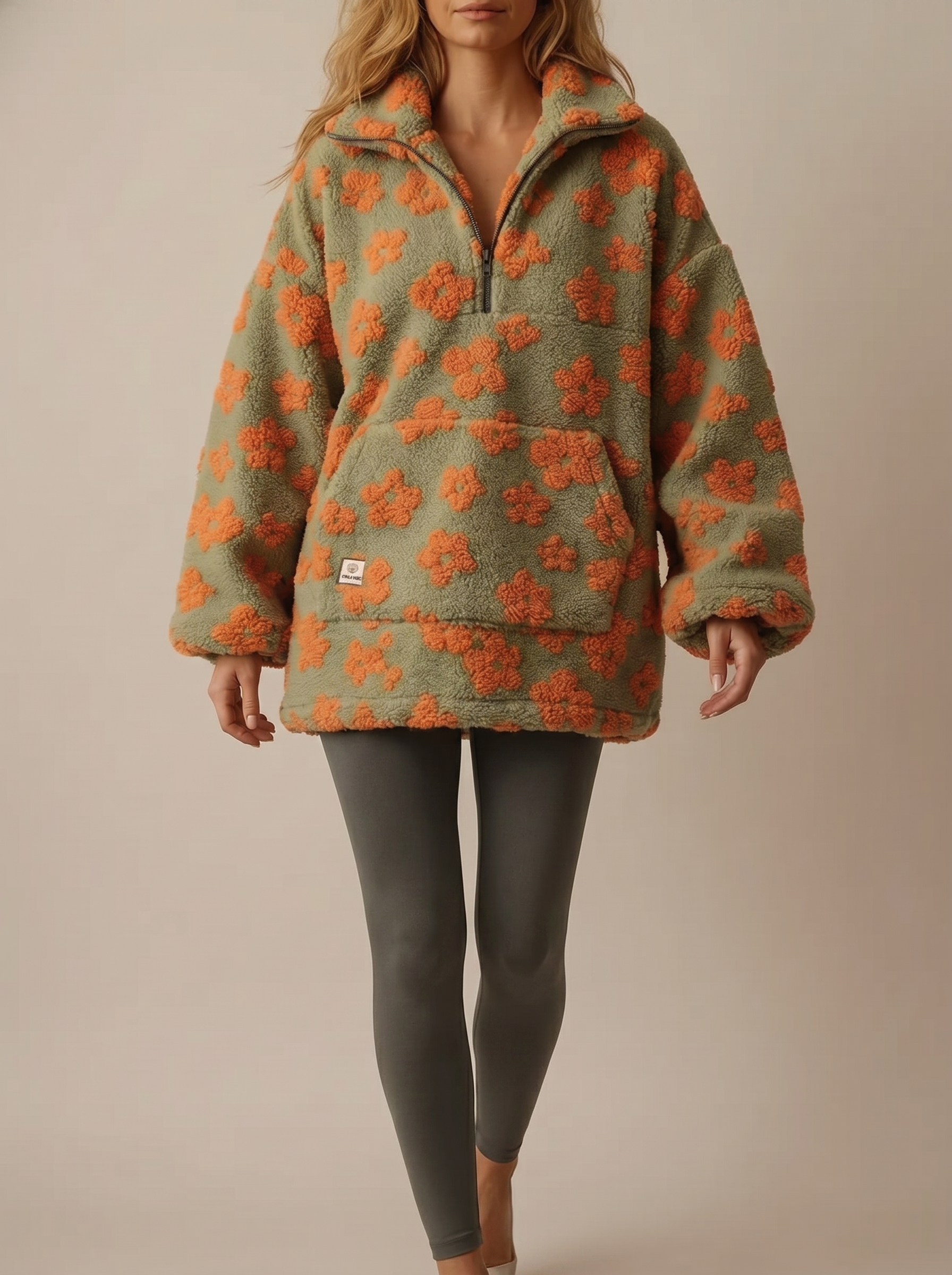 Hoodie imprimé floral doux
