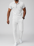Ensemble polo texturé poches pantalon