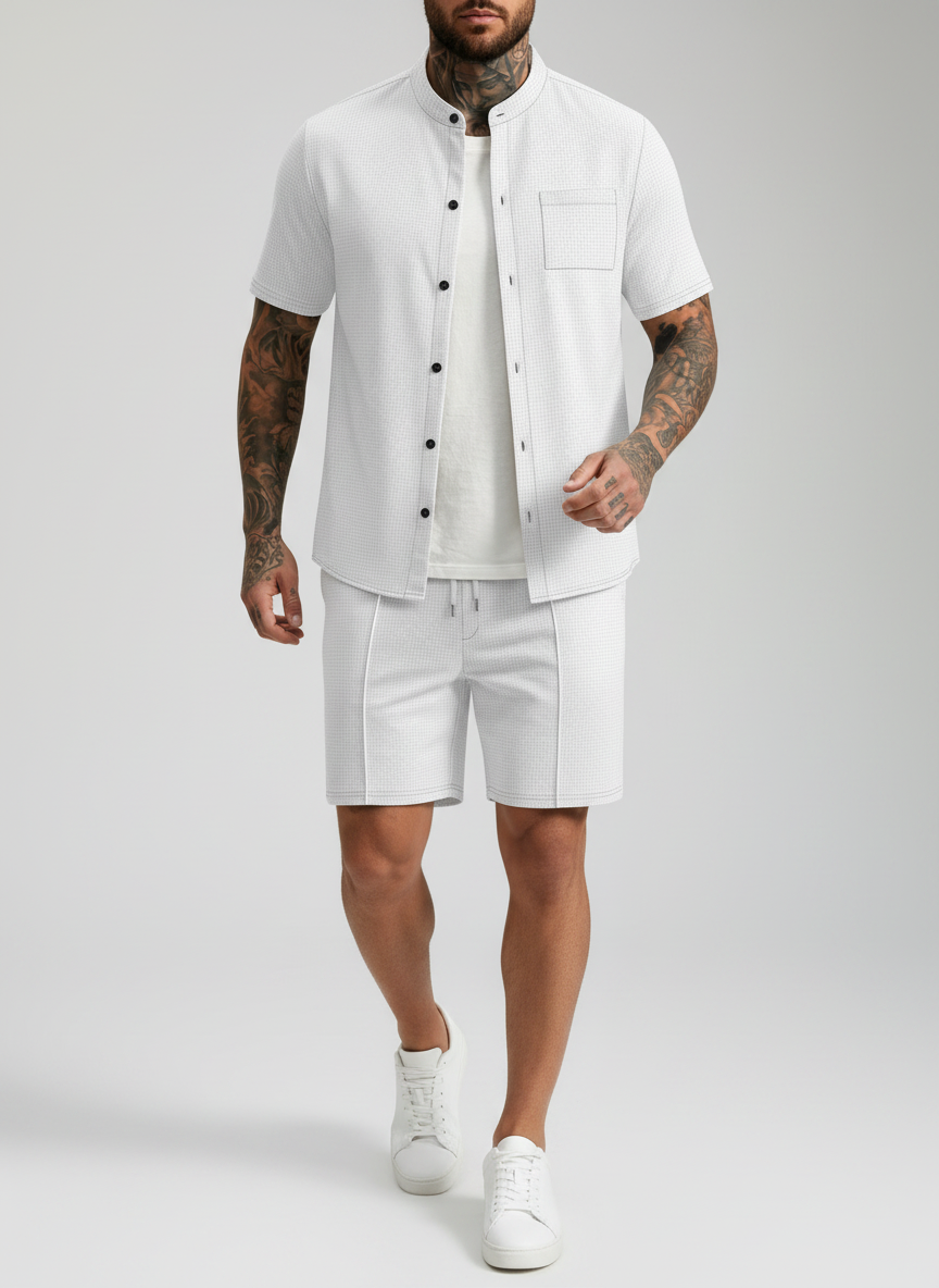 Ensemble chemise col montant short