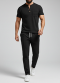 T-shirt Henley à manches courtes