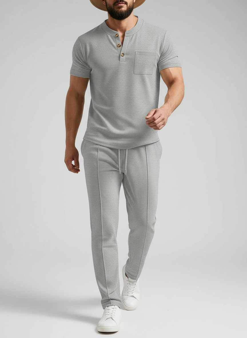 T-shirt Henley à manches courtes