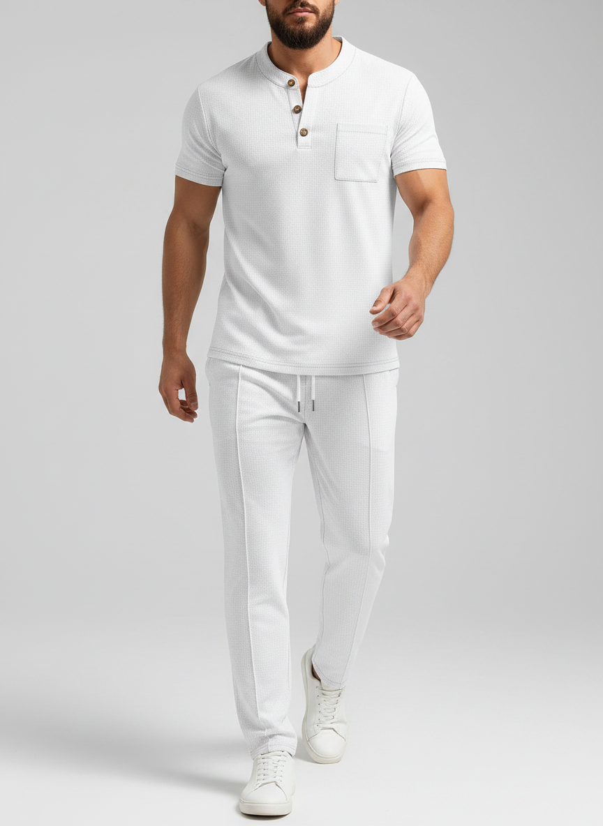 T-shirt Henley à manches courtes