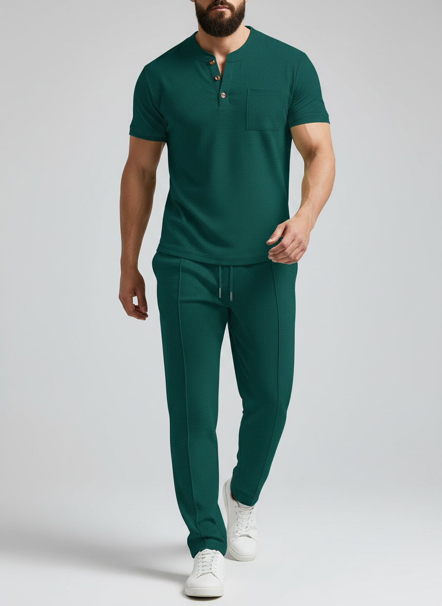 T-shirt Henley à manches courtes