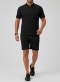 Ensemble t-shirt col montant boutonné