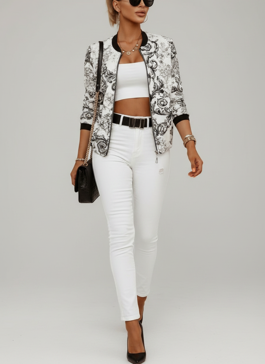 Veste Bomber Imprimé Floral - Style Tendance Élégant