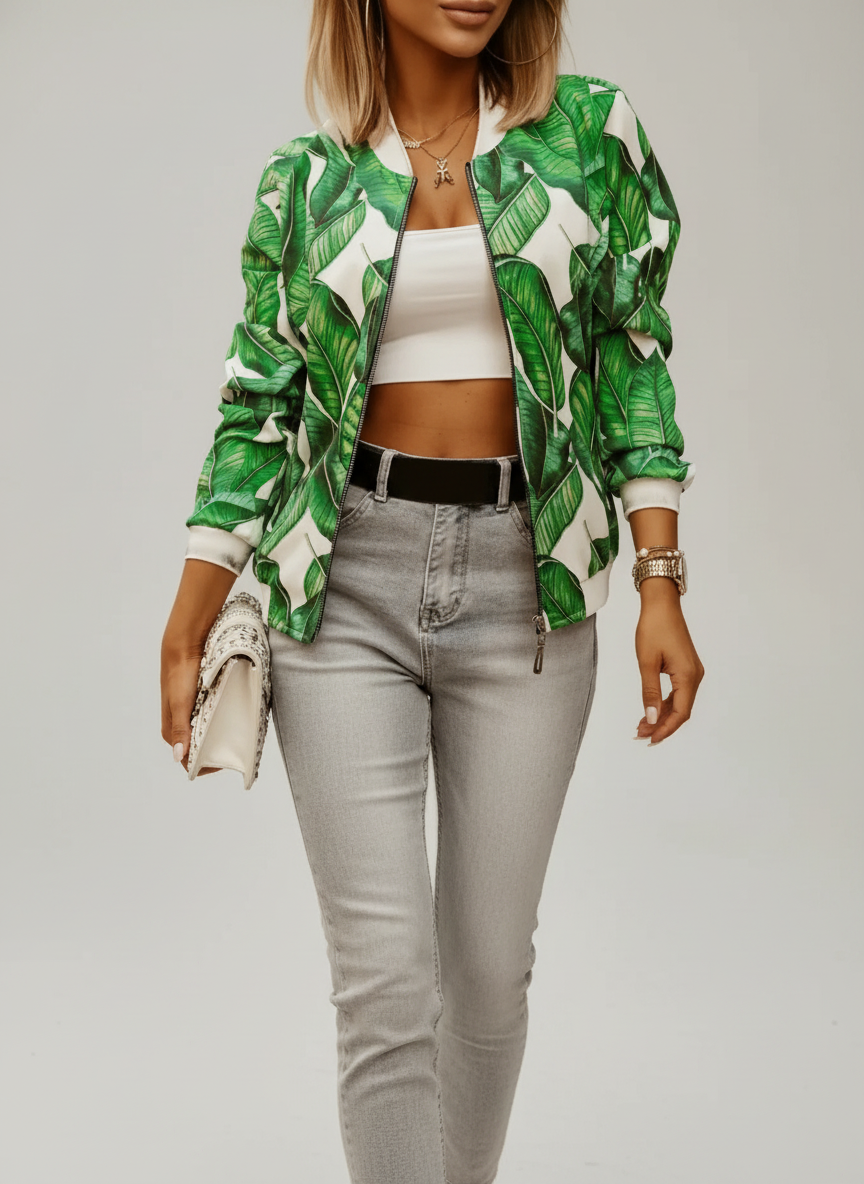 Veste Bomber Imprimé Floral - Style Tendance Élégant