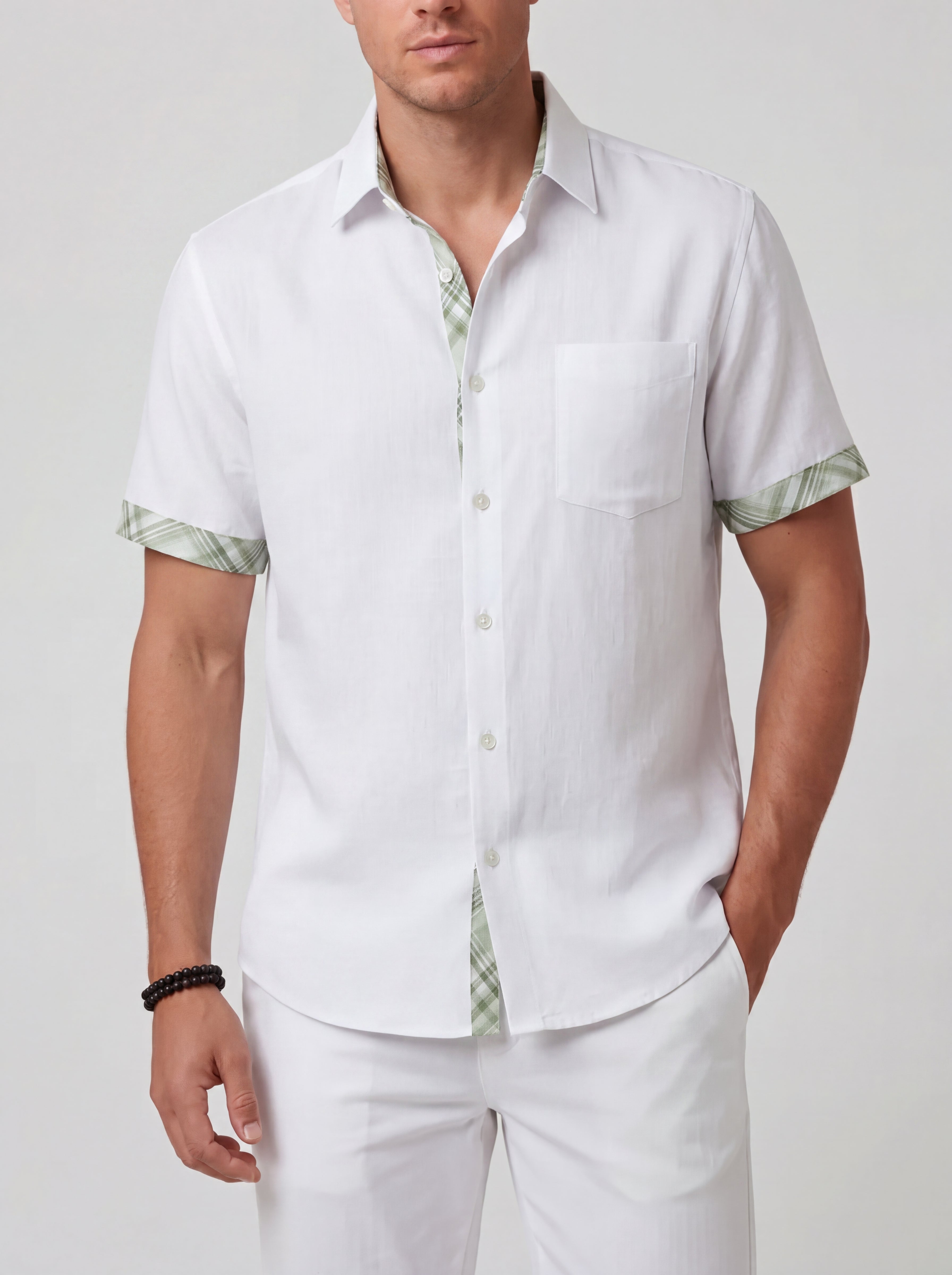 Chemise boutonnée manches courtes - Élégant essentiel léger pour été