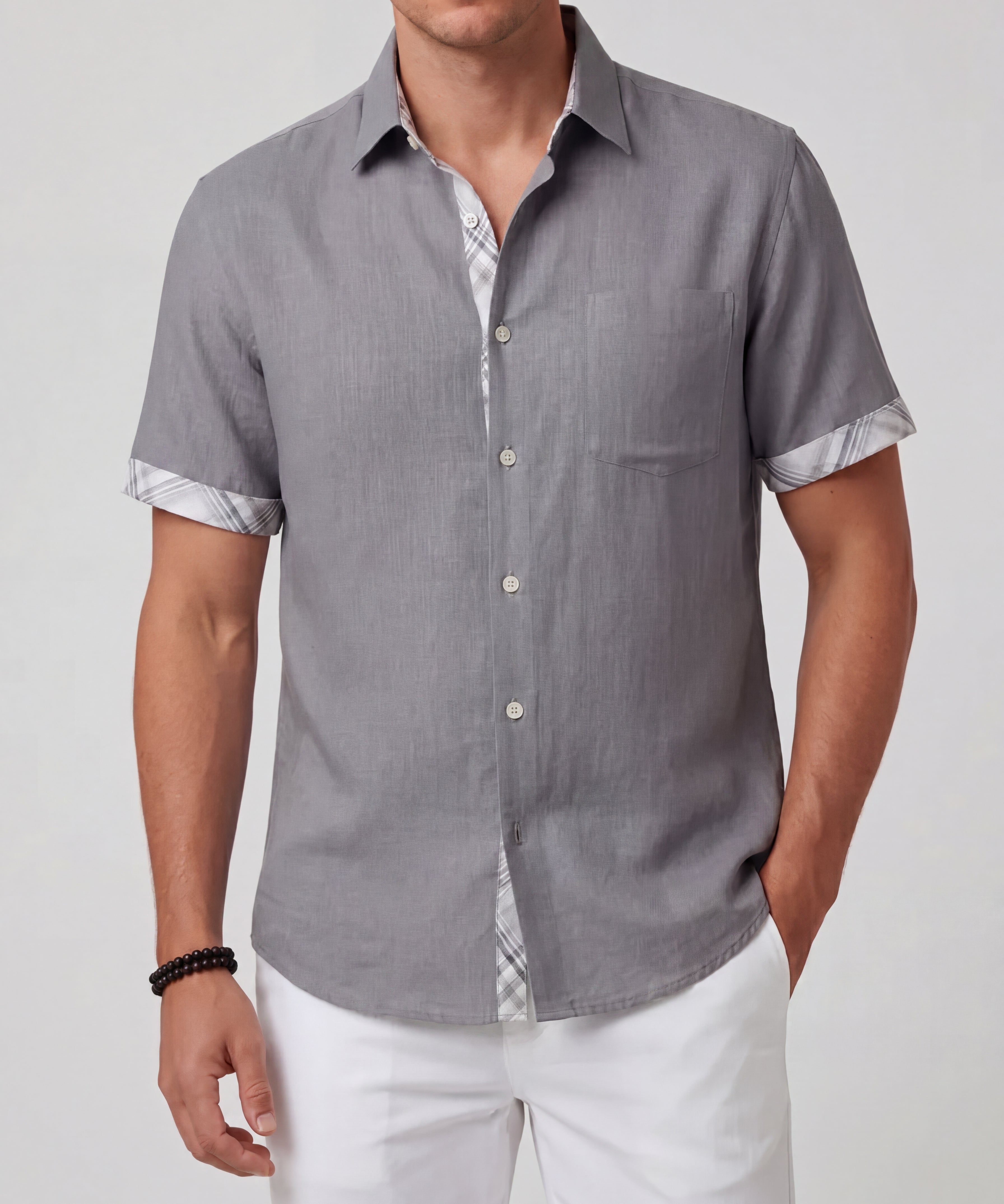 Chemise boutonnée manches courtes - Élégant essentiel léger pour été