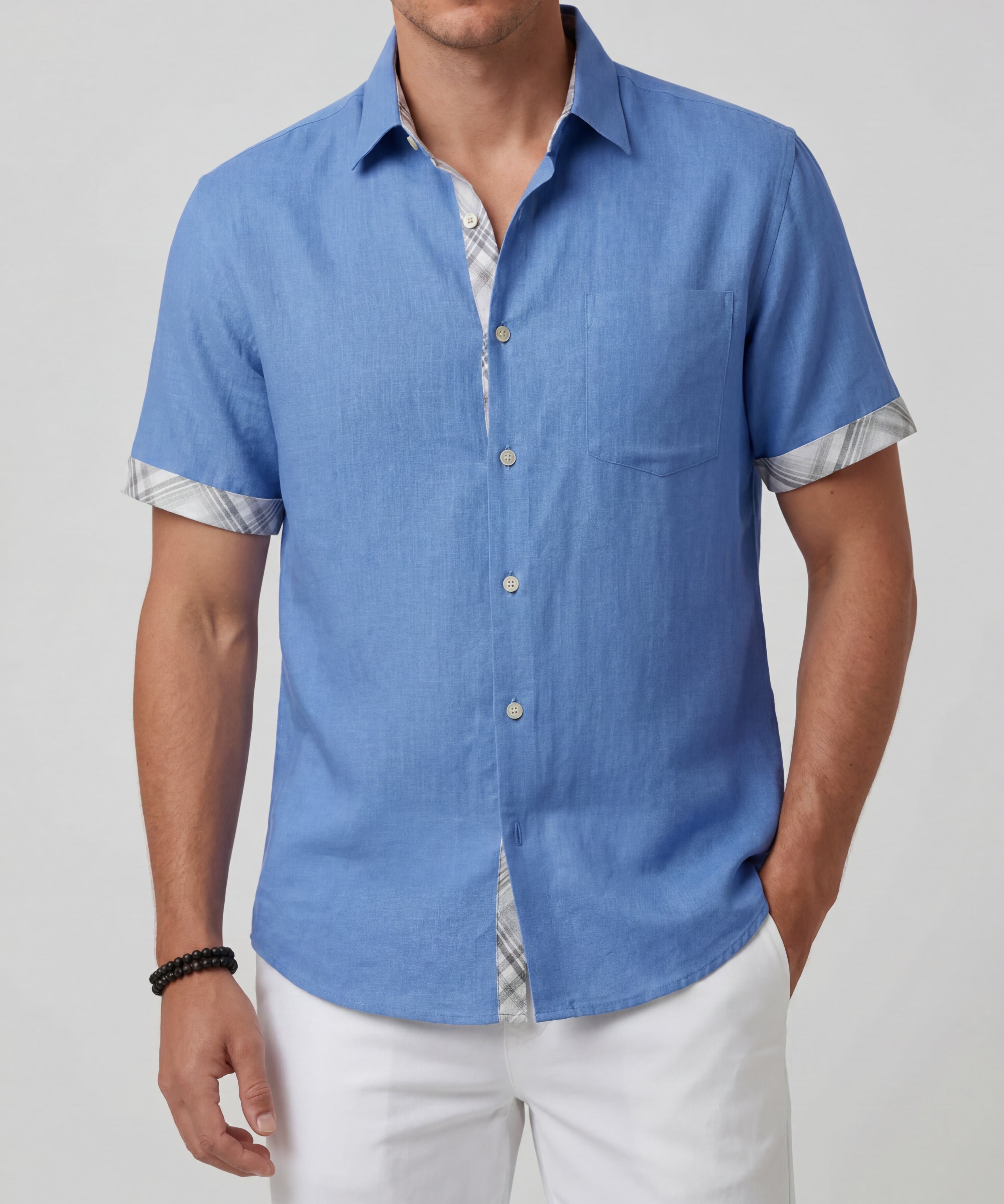 Chemise boutonnée manches courtes - Élégant essentiel léger pour été