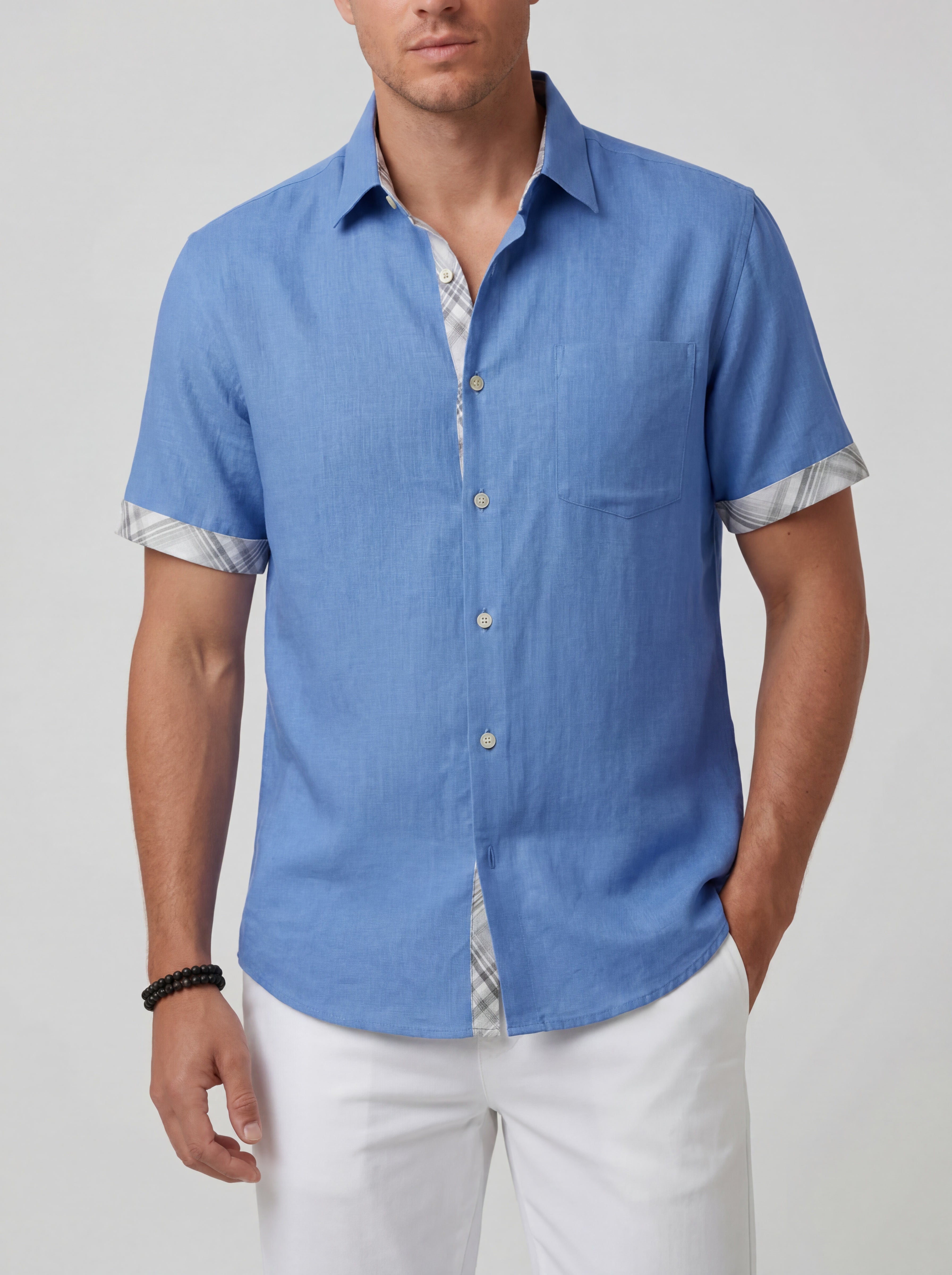 Chemise boutonnée manches courtes - Élégant essentiel léger pour été