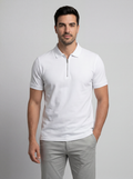 Polo zippé manches courtes - Style sportif chic et moderne