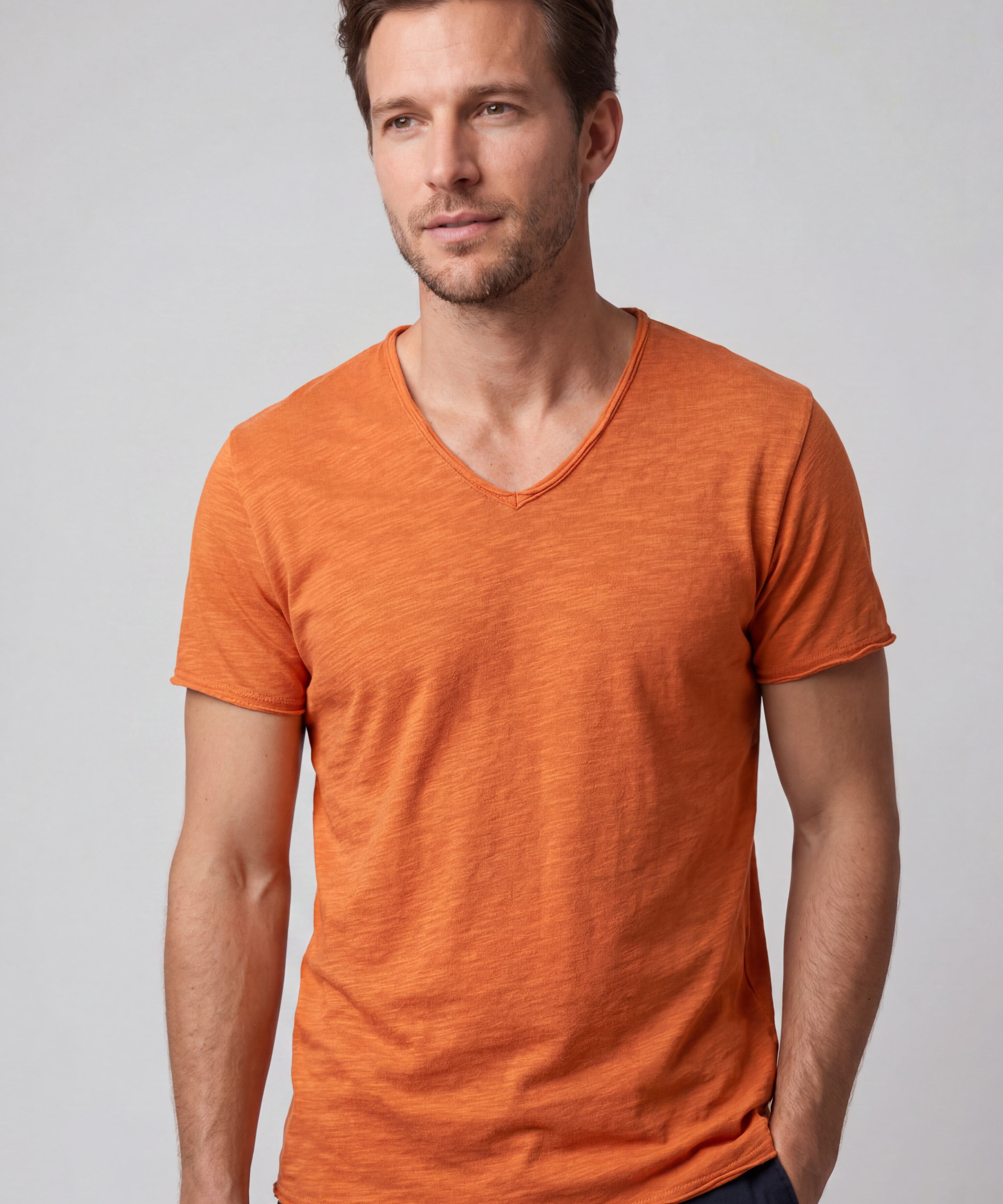 T-shirt Coupe Droite Col Rond - Style Classique Élégant