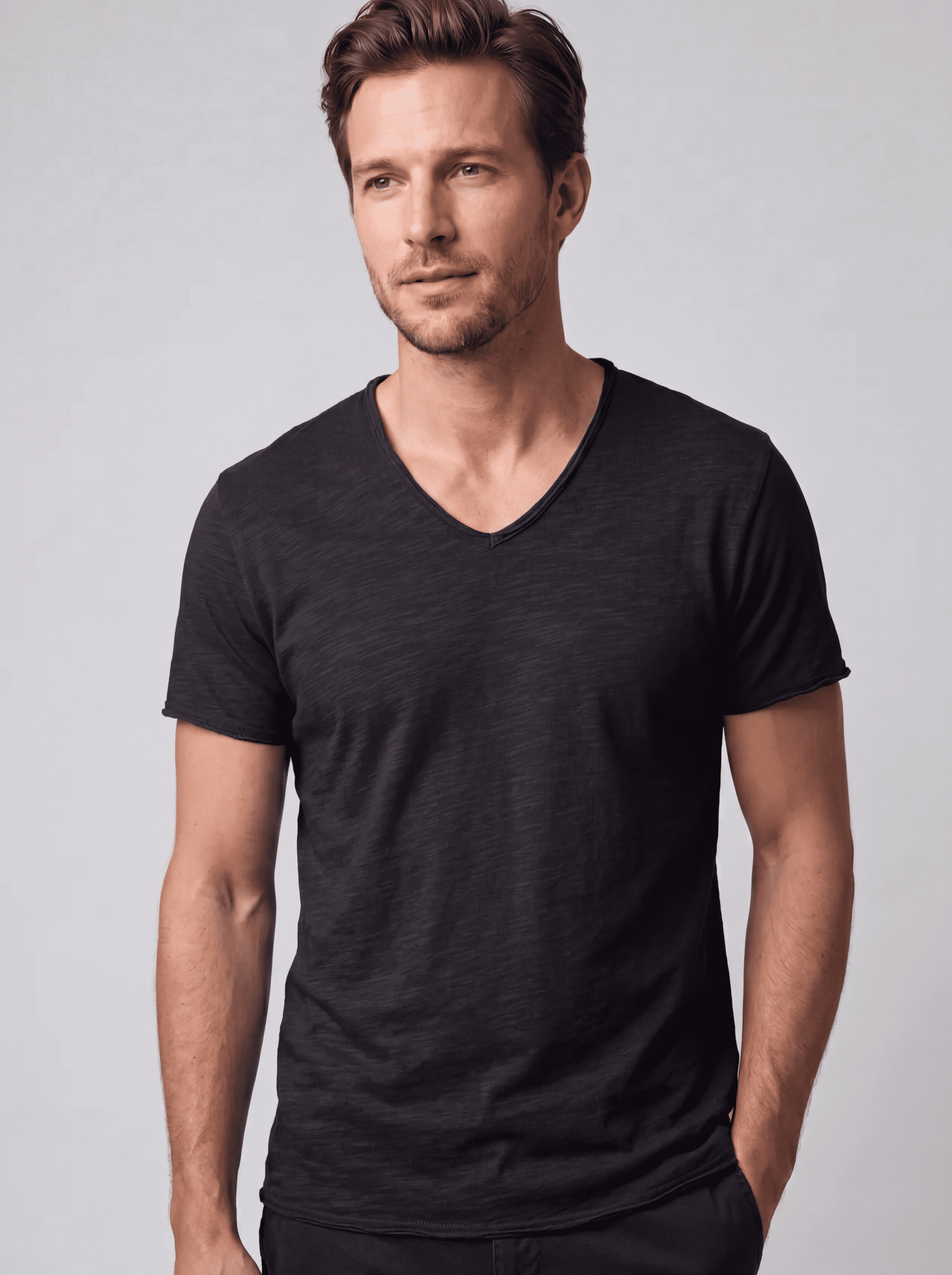 T-shirt Coupe Droite Col Rond - Style Classique Élégant