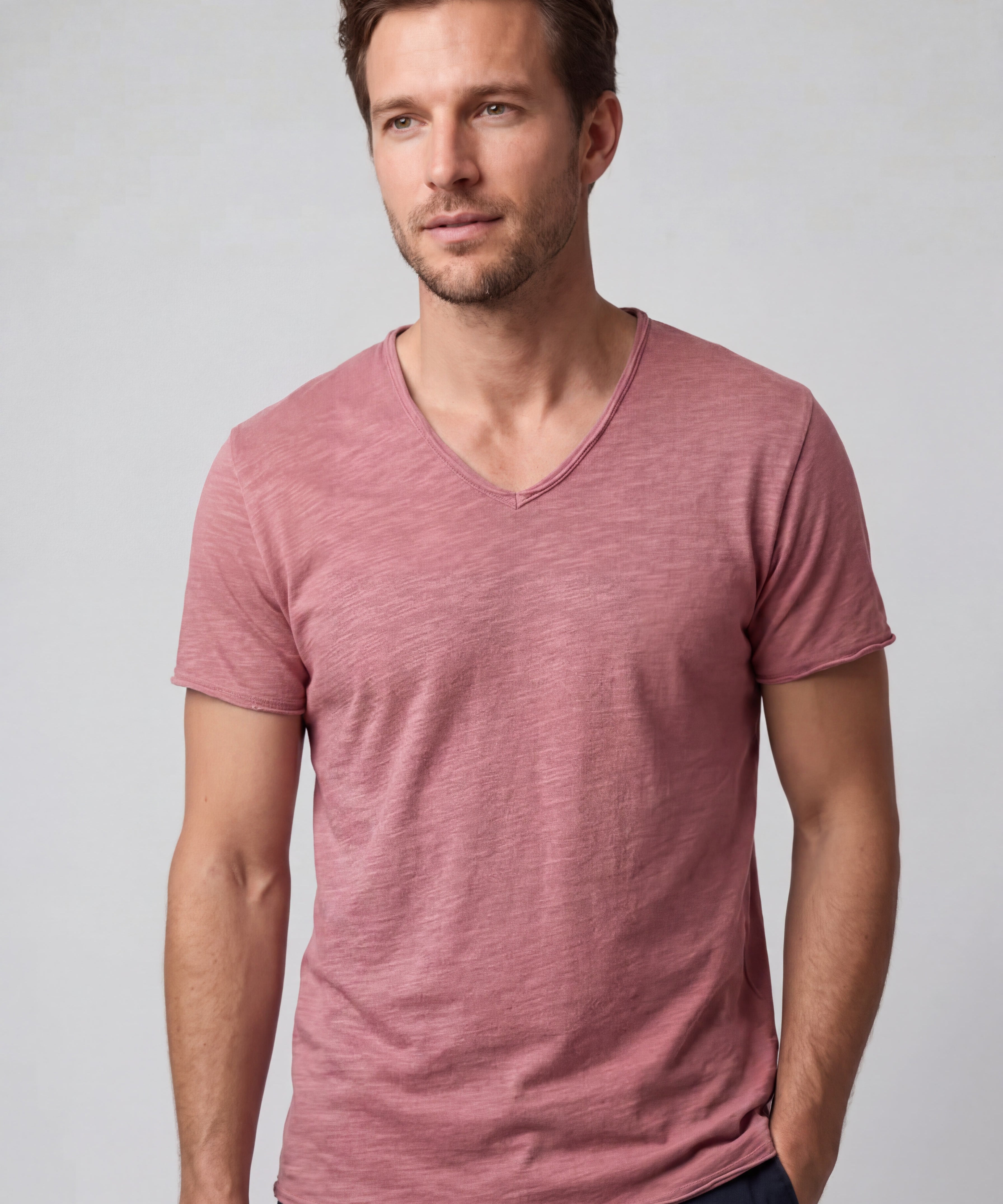 T-shirt Coupe Droite Col Rond - Style Classique Élégant