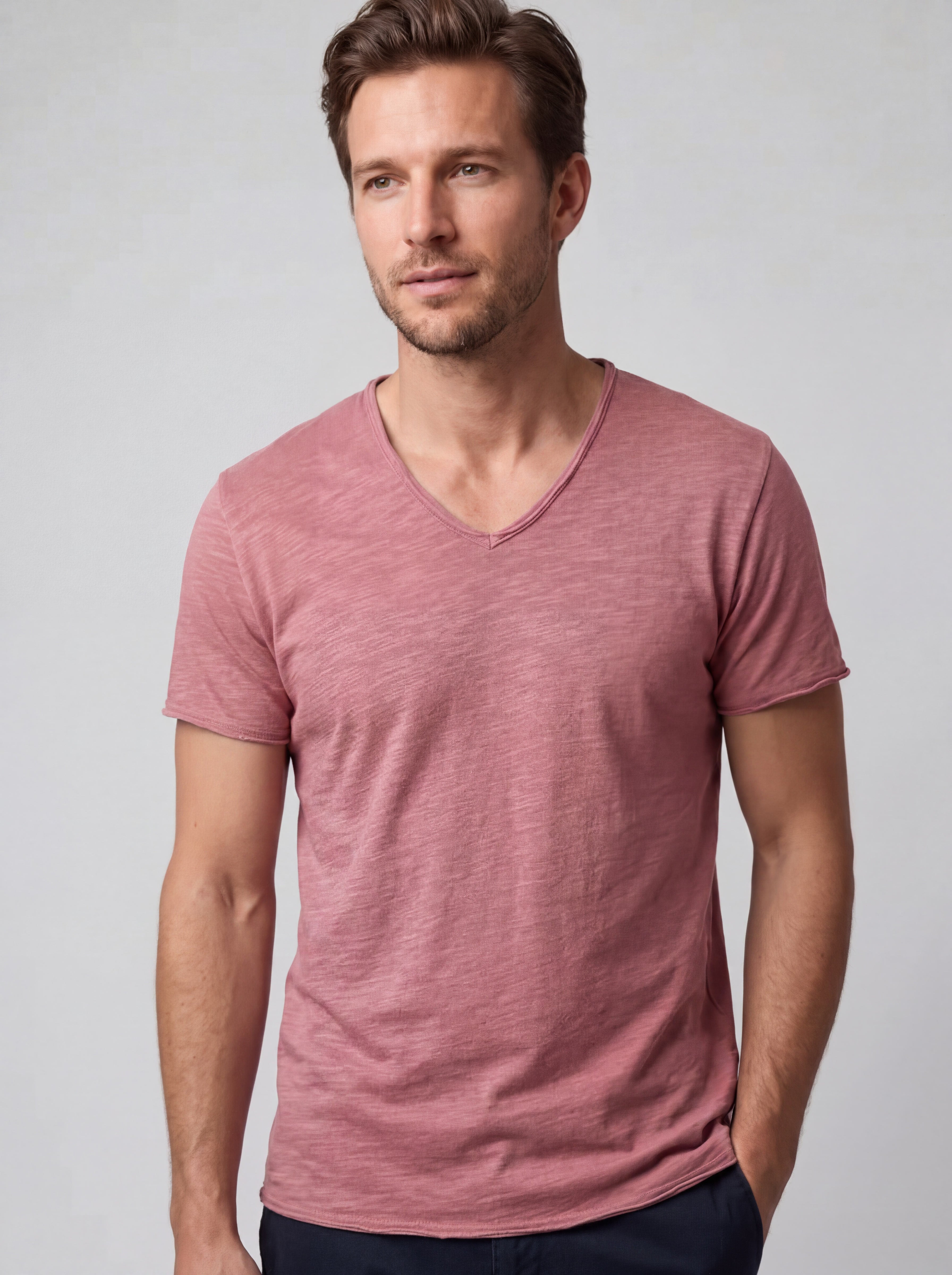 T-shirt Coupe Droite Col Rond - Style Classique Élégant