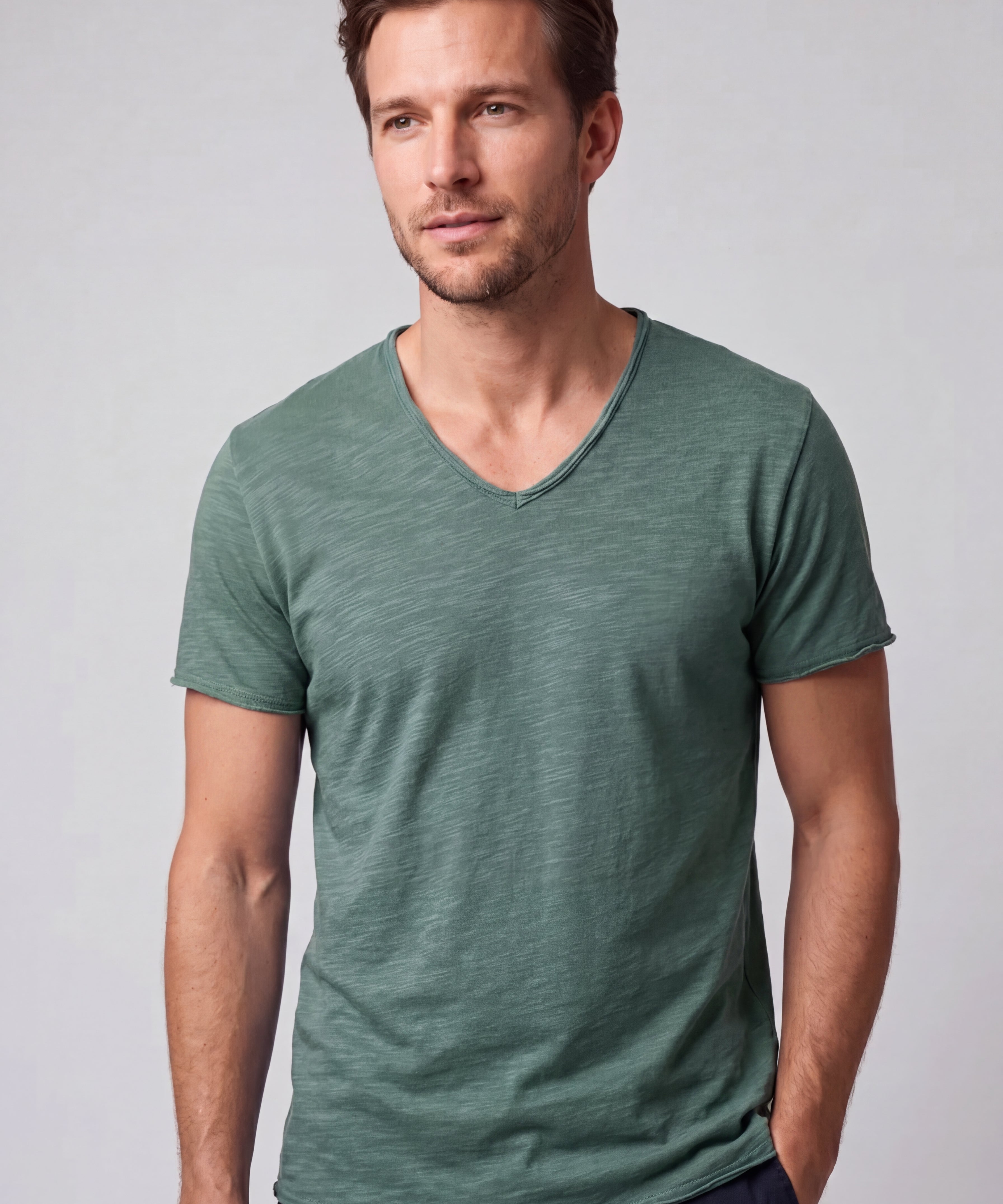 T-shirt Coupe Droite Col Rond - Style Classique Élégant
