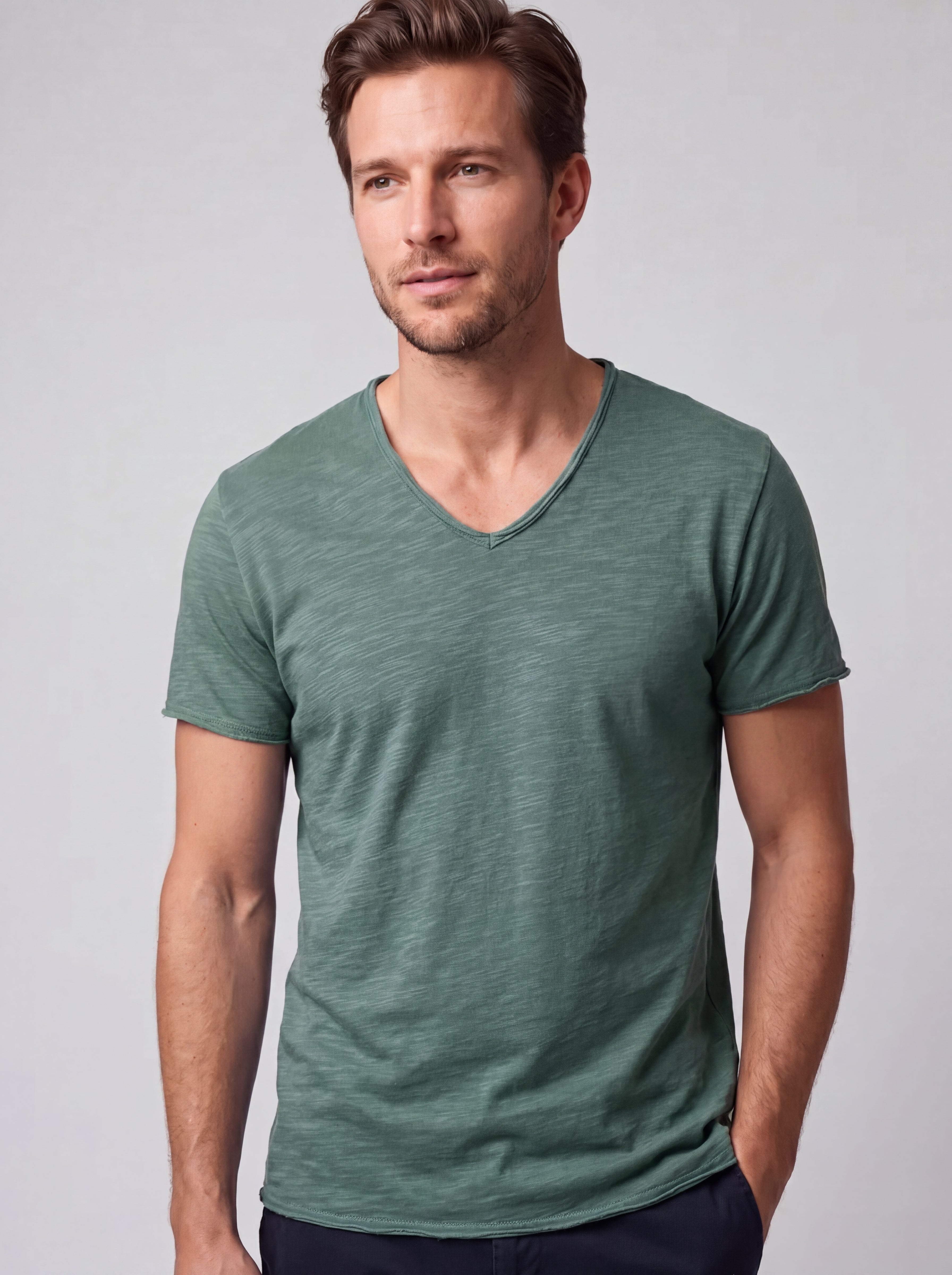T-shirt Coupe Droite Col Rond - Style Classique Élégant