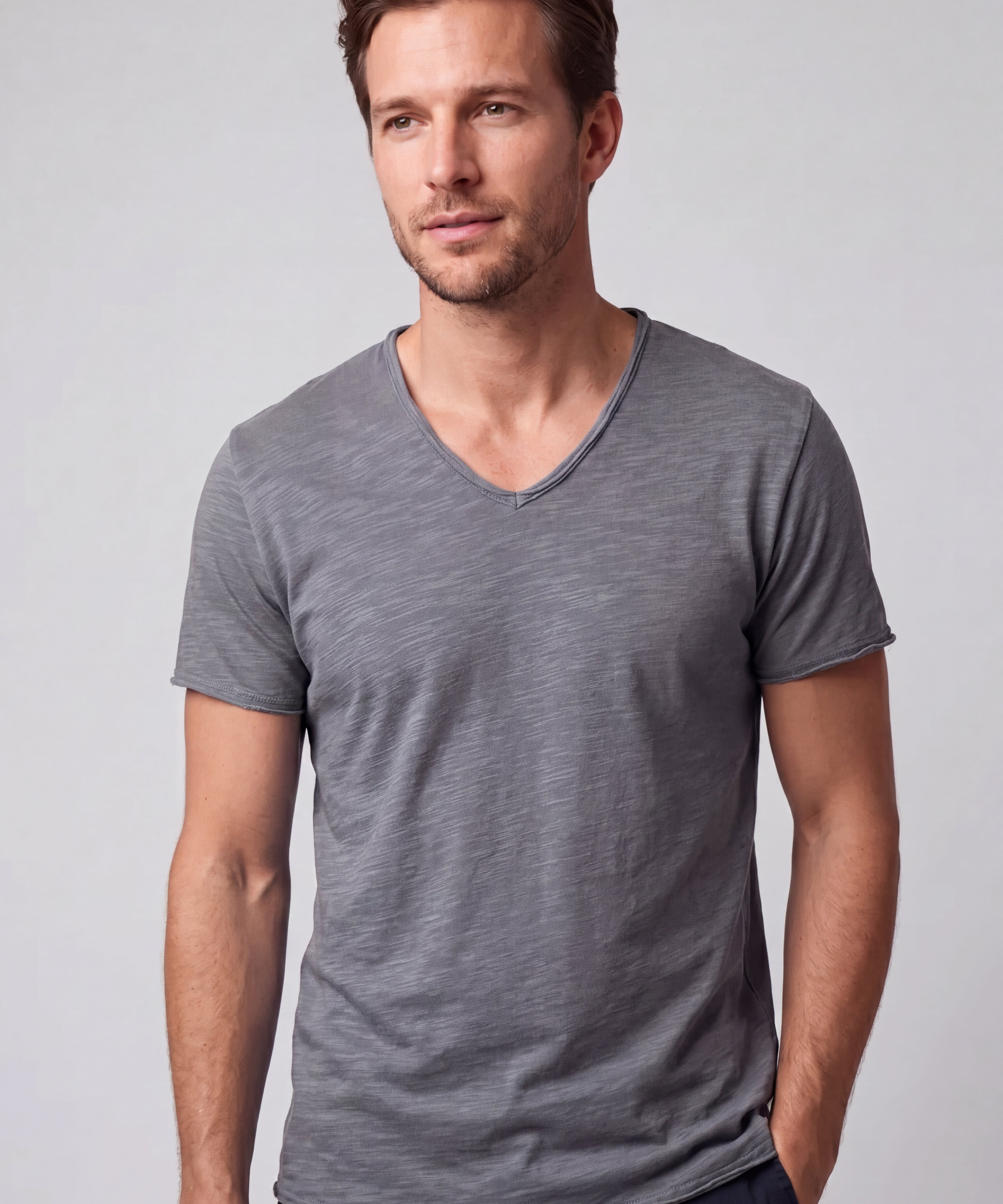 T-shirt Coupe Droite Col Rond - Style Classique Élégant