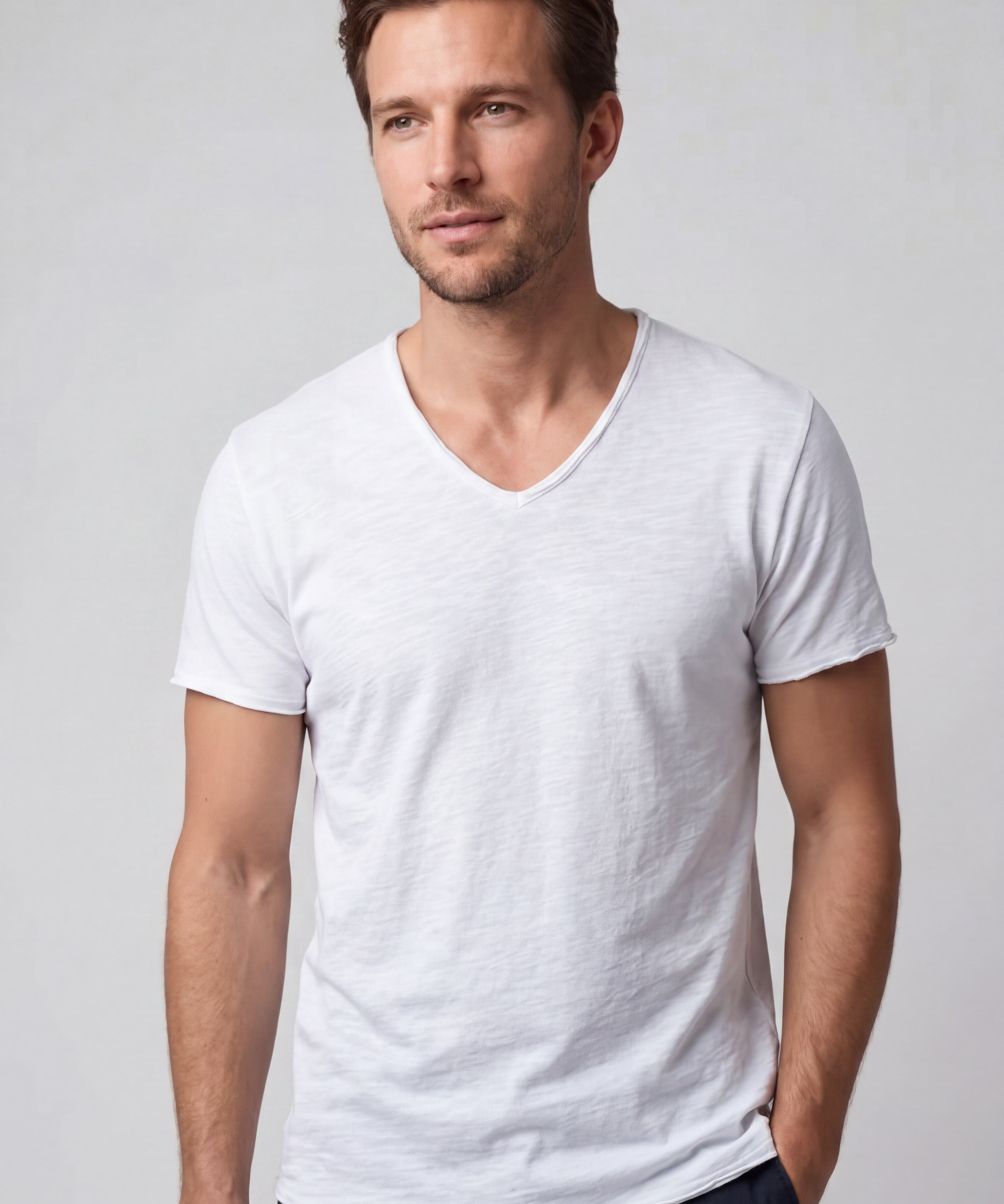 T-shirt Coupe Droite Col Rond - Style Classique Élégant
