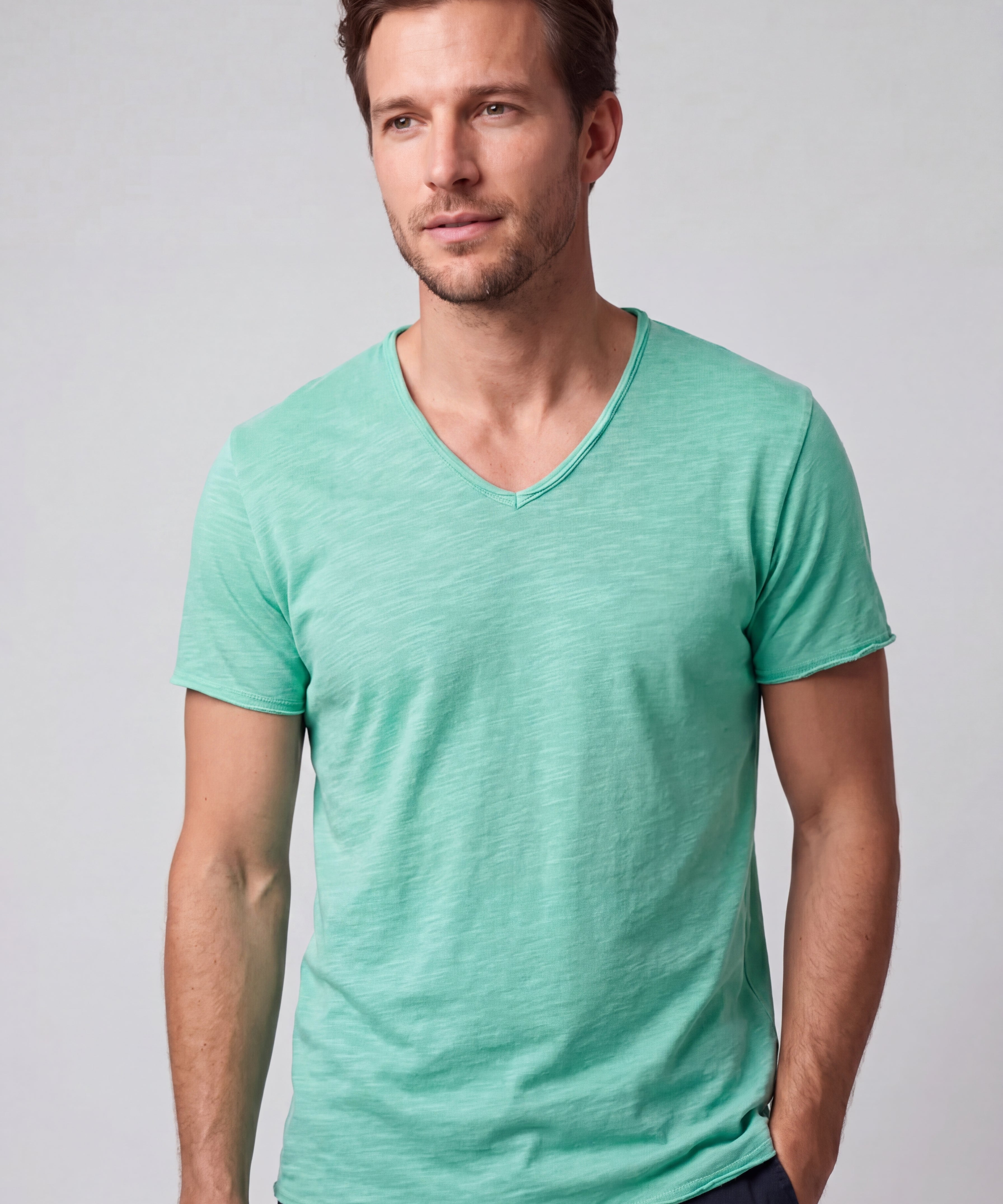 T-shirt Coupe Droite Col Rond - Style Classique Élégant