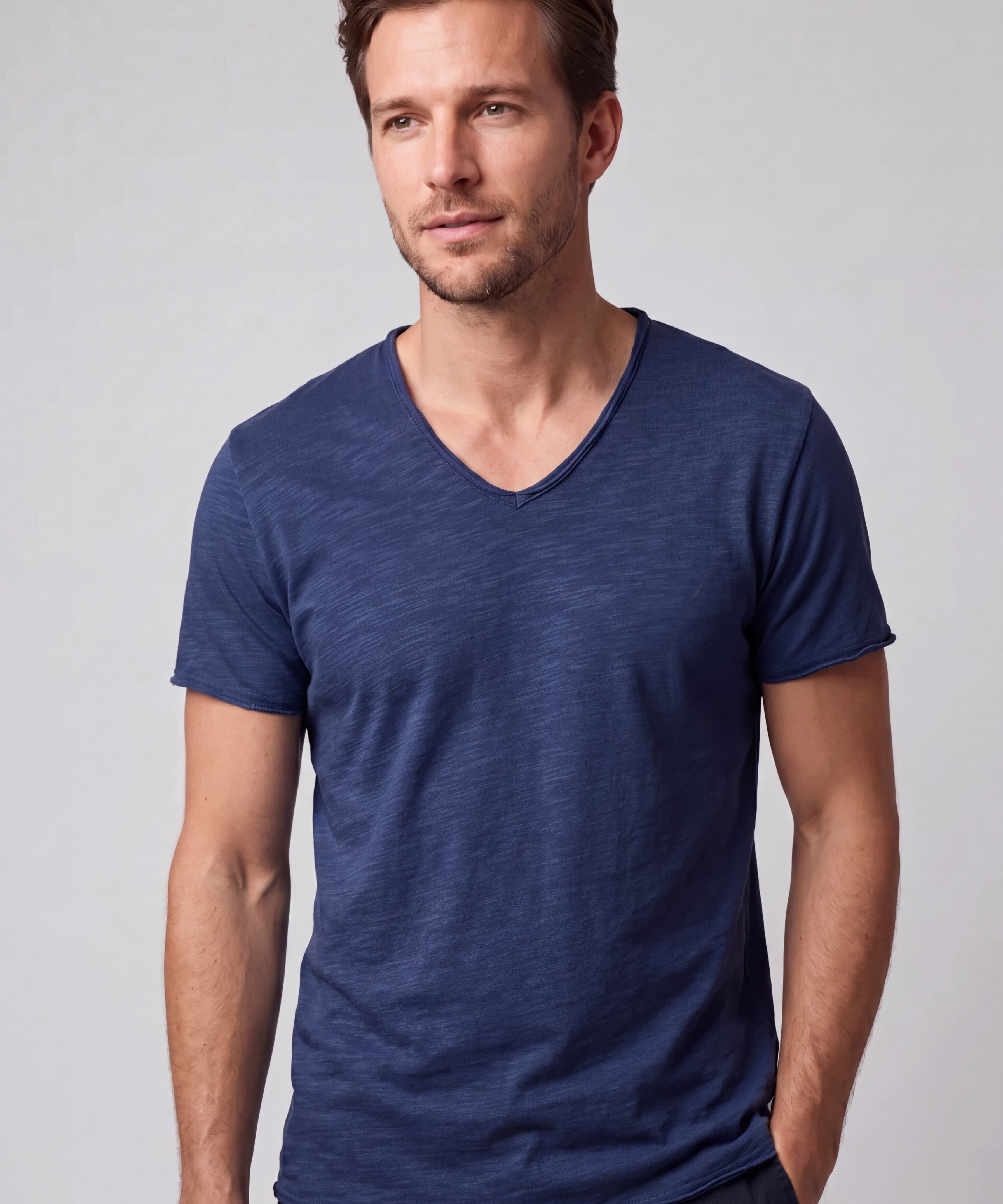 T-shirt Coupe Droite Col Rond - Style Classique Élégant