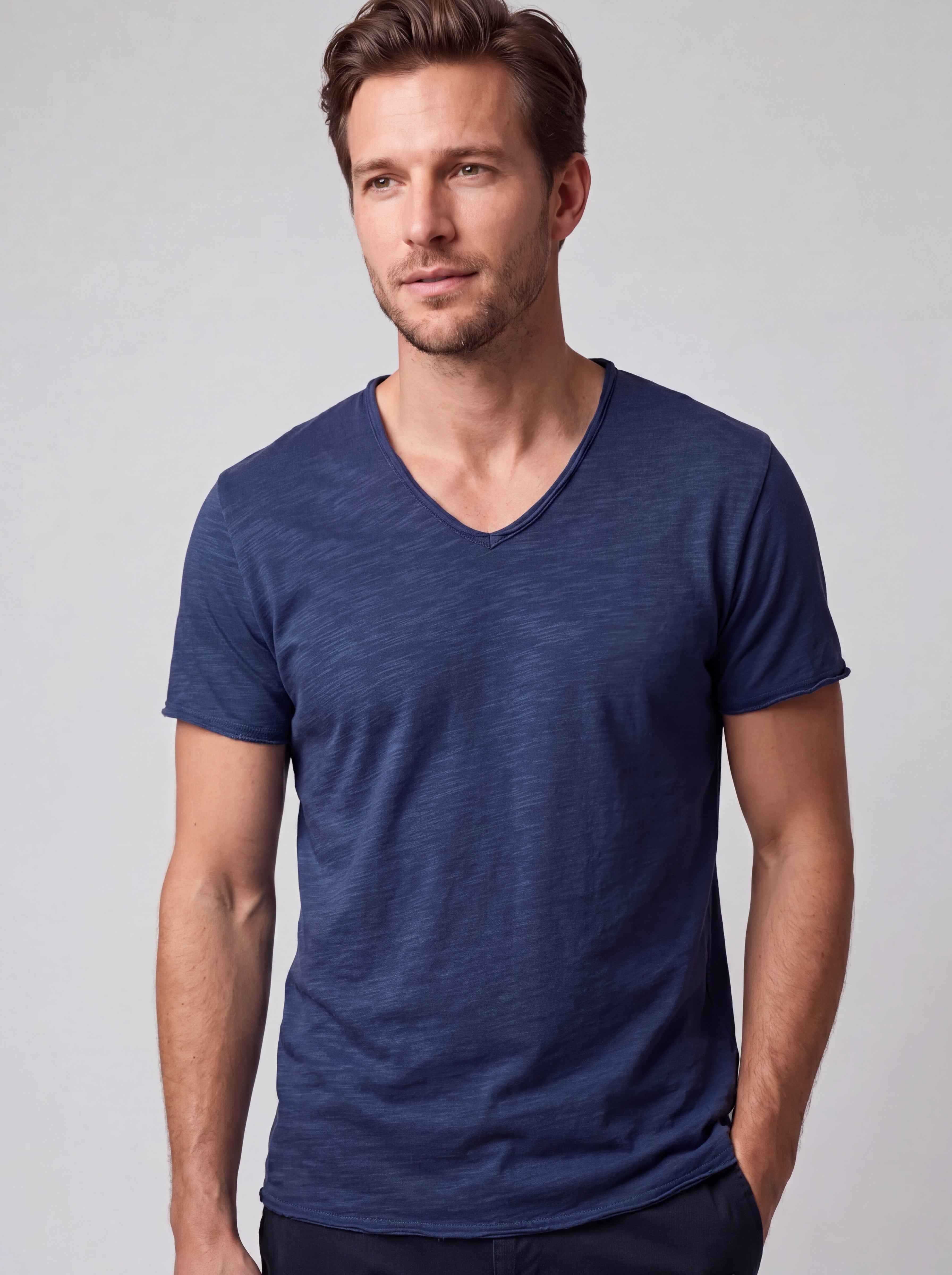 T-shirt Coupe Droite Col Rond - Style Classique Élégant