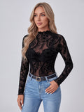 Top Maille Ajusté Paisley - Style Élégant Raffiné