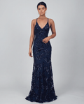 Robe Longue Dos Ouvert à Sequins - Style Élégant de Soirée