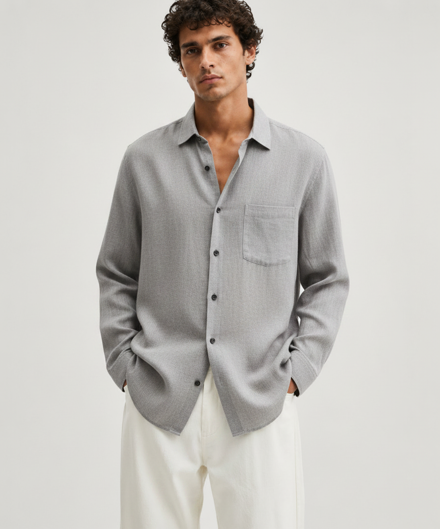 Chemise en Lin à Manches Longues – Tissu Respirant Coupe Classique Pour le Quotidien