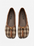 Chaussures Tabi pour femme – En cuir microfibre, semelle souple, style quotidien