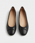Ballerines pour femme – Nœud décoratif, bout rond, modèle à enfiler pour le quotidien