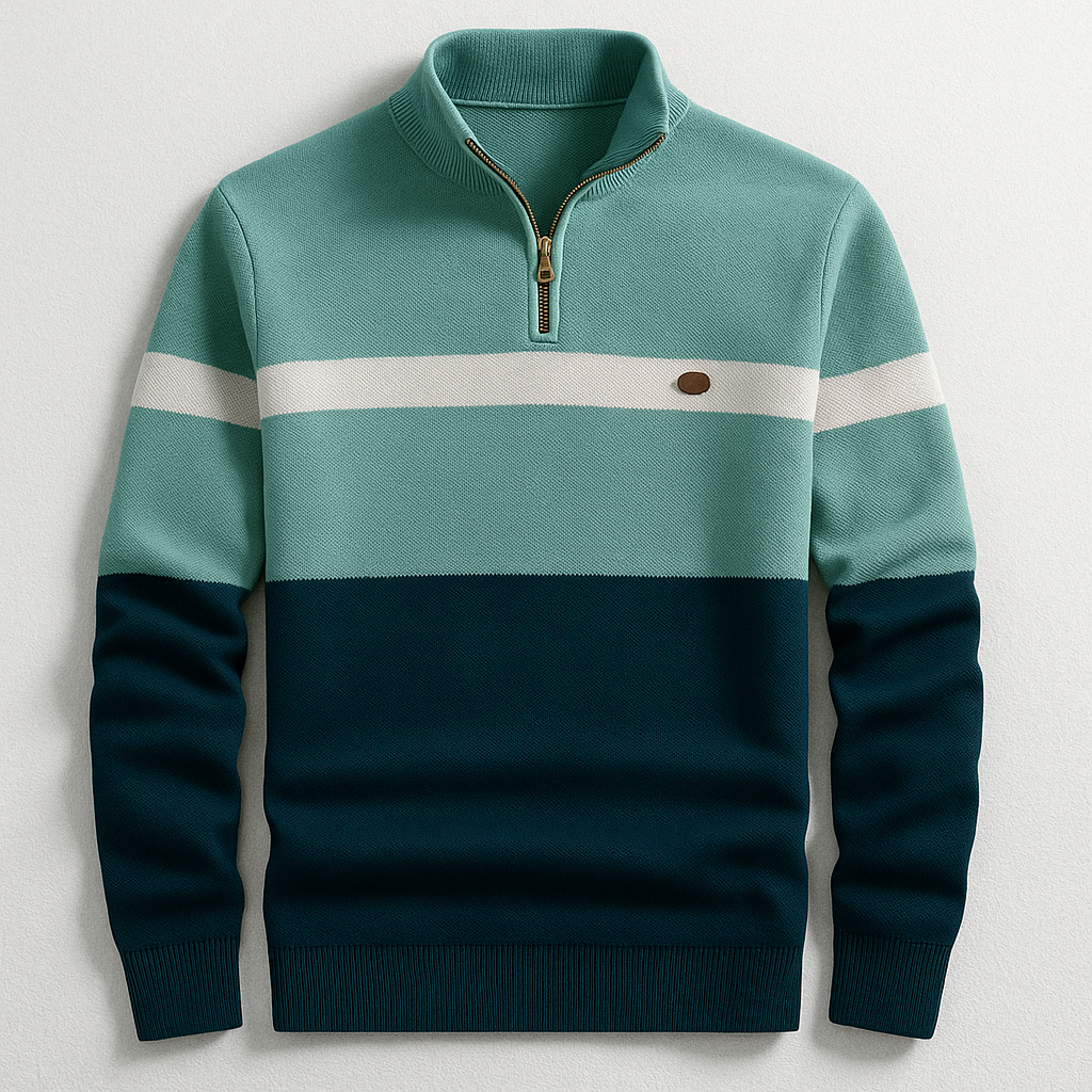 Pull ELSTON Heritage à Col Zippé pour Homme – Élégance Classique