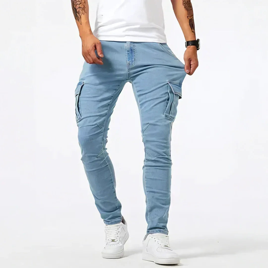 Jean Cargo en Denim Coupe Moderne