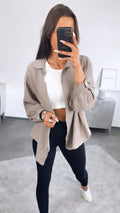 Chemise Oversize en Mousseline Couleur Boue