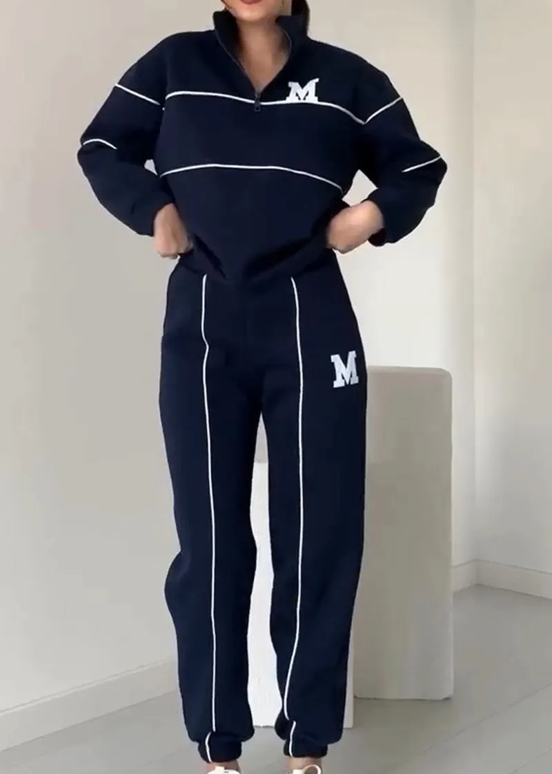 Ensemble de Survêtement Tendance pour Dames avec Sweat à Demi-Zip